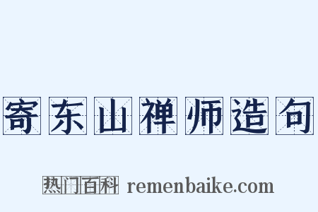 寄东山禅师造句是什么意思的图片